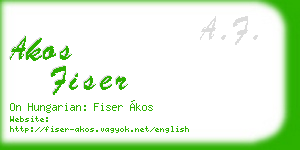 akos fiser business card